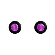 مجوهرات الجسم - قرط من الفولاذ الجراحي 8G، مكون من قطعتين، بلون بنفسجي وأكريليك